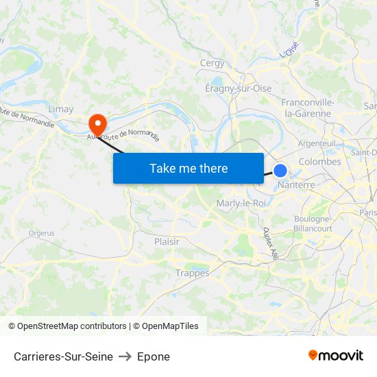 Carrieres-Sur-Seine to Epone map