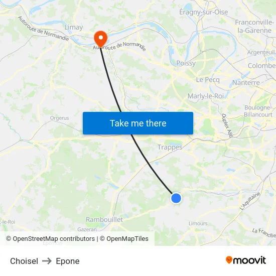 Choisel to Epone map