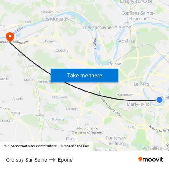 Croissy-Sur-Seine to Epone map