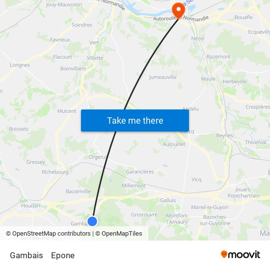 Gambais to Epone map