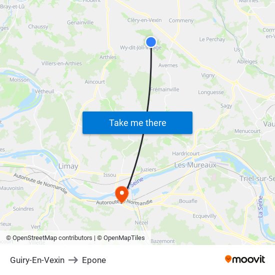 Guiry-En-Vexin to Epone map