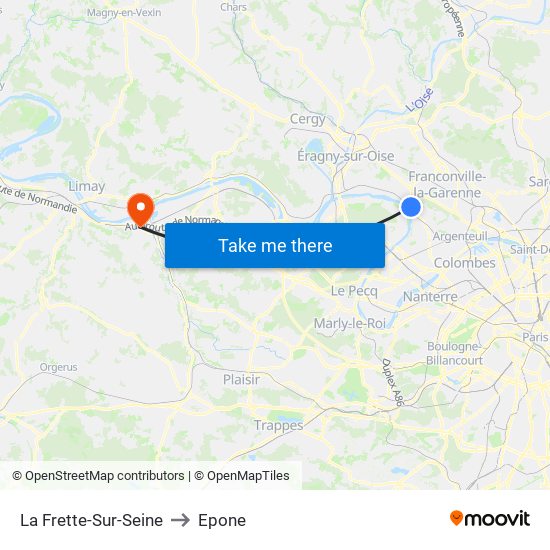 La Frette-Sur-Seine to Epone map