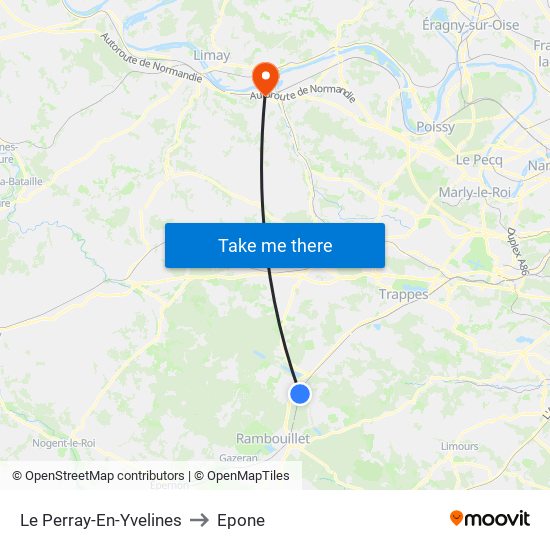 Le Perray-En-Yvelines to Epone map