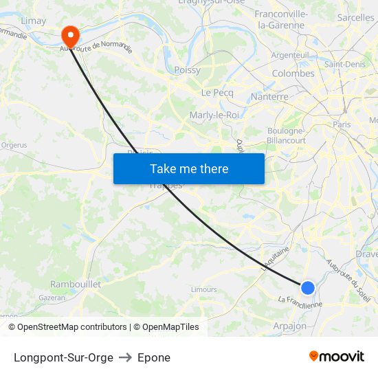 Longpont-Sur-Orge to Epone map