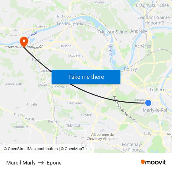 Mareil-Marly to Epone map