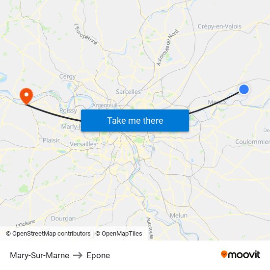 Mary-Sur-Marne to Epone map