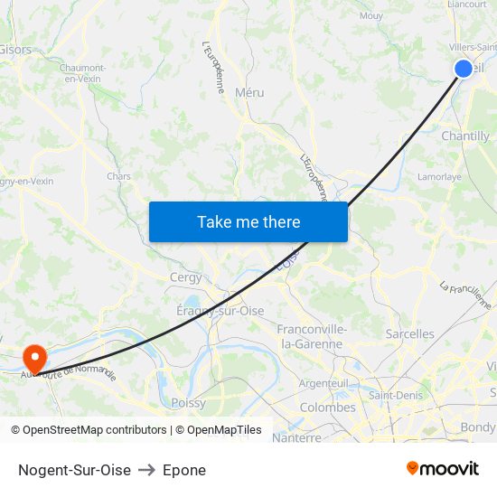 Nogent-Sur-Oise to Epone map