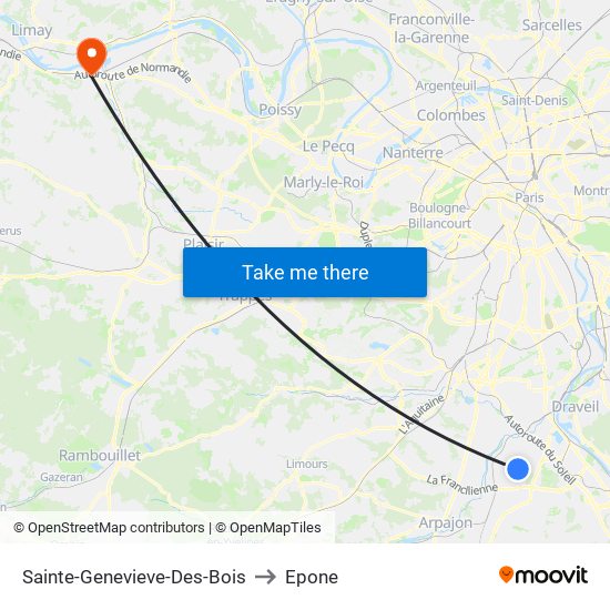Sainte-Genevieve-Des-Bois to Epone map