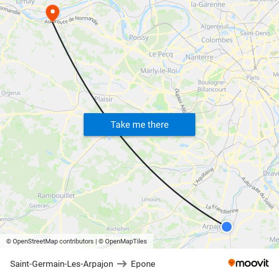 Saint-Germain-Les-Arpajon to Epone map