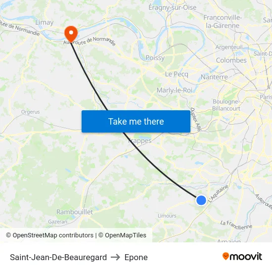 Saint-Jean-De-Beauregard to Epone map