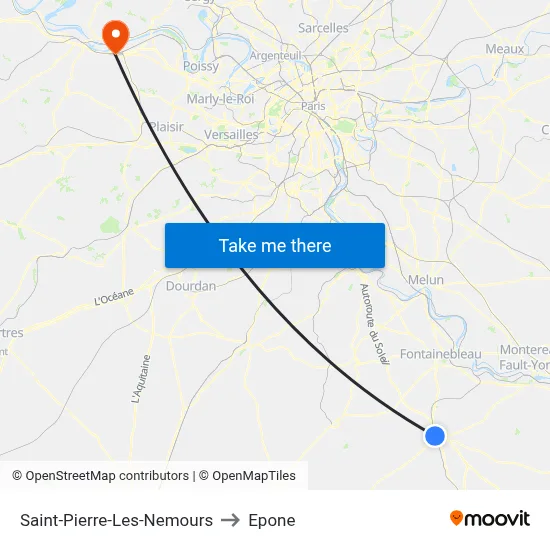 Saint-Pierre-Les-Nemours to Epone map