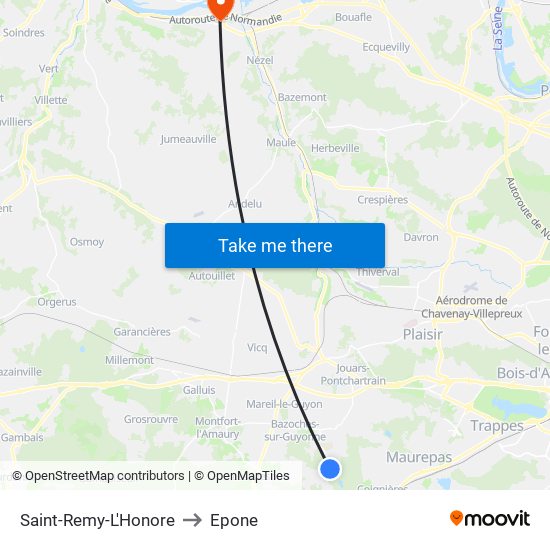 Saint-Remy-L'Honore to Epone map