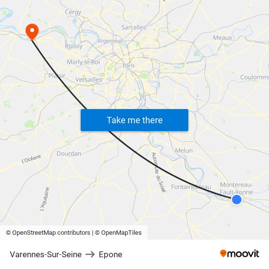Varennes-Sur-Seine to Epone map