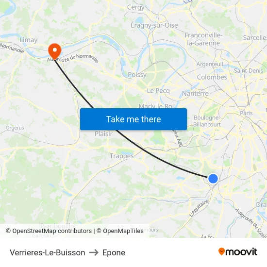 Verrieres-Le-Buisson to Epone map