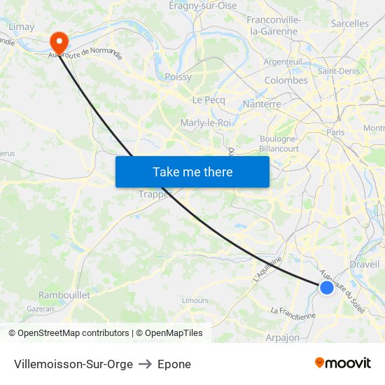 Villemoisson-Sur-Orge to Epone map
