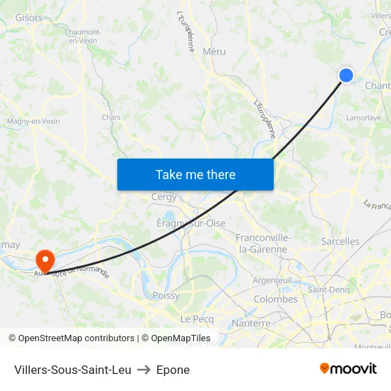 Villers-Sous-Saint-Leu to Epone map