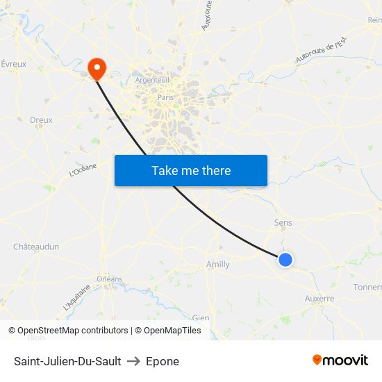 Saint-Julien-Du-Sault to Epone map