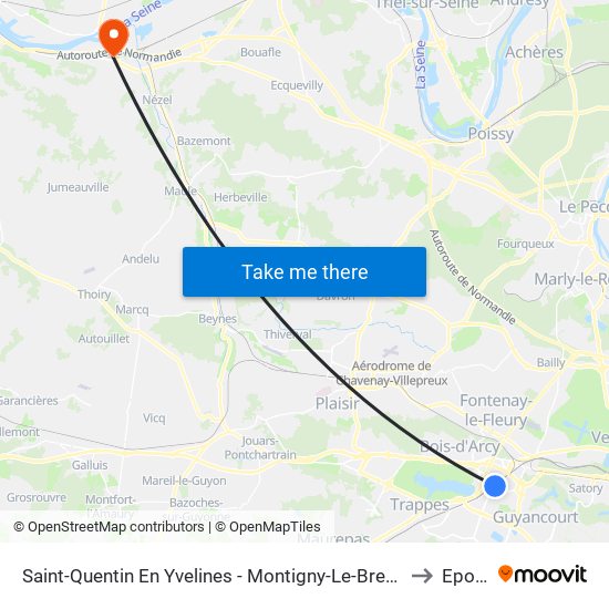 Saint-Quentin En Yvelines - Montigny-Le-Bretonneux to Epone map