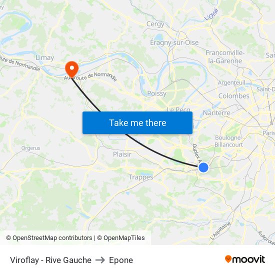 Viroflay - Rive Gauche to Epone map