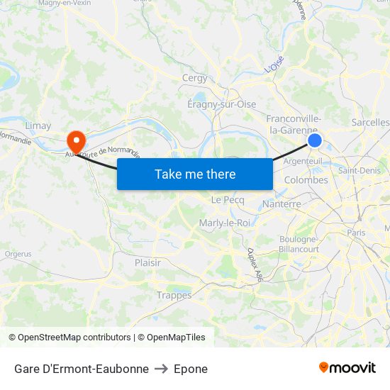 Gare D'Ermont-Eaubonne to Epone map