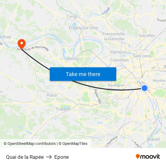 Quai de la Rapée to Epone map