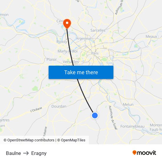 Baulne to Eragny map