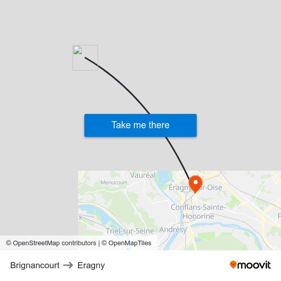 Brignancourt to Eragny map