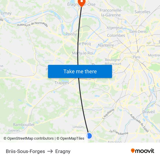 Briis-Sous-Forges to Eragny map