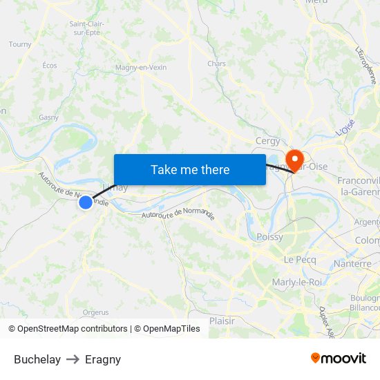 Buchelay to Eragny map