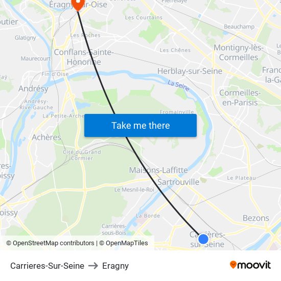 Carrieres-Sur-Seine to Eragny map
