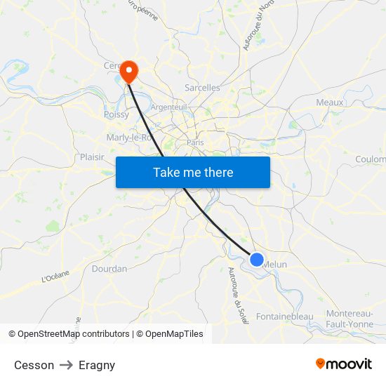 Cesson to Eragny map