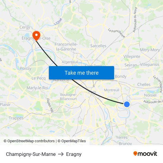 Champigny-Sur-Marne to Eragny map