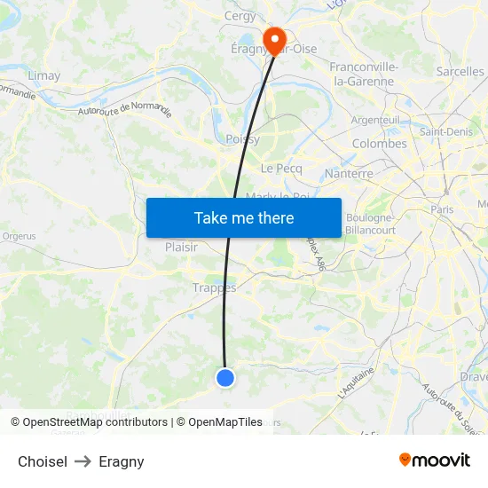 Choisel to Eragny map