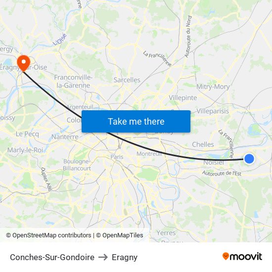 Conches-Sur-Gondoire to Eragny map