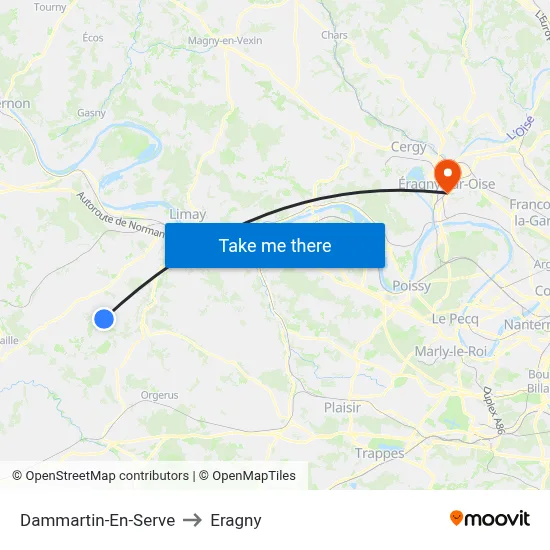 Dammartin-En-Serve to Eragny map