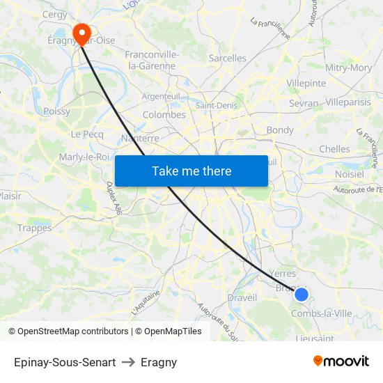 Epinay-Sous-Senart to Eragny map