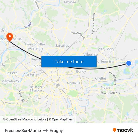 Fresnes-Sur-Marne to Eragny map