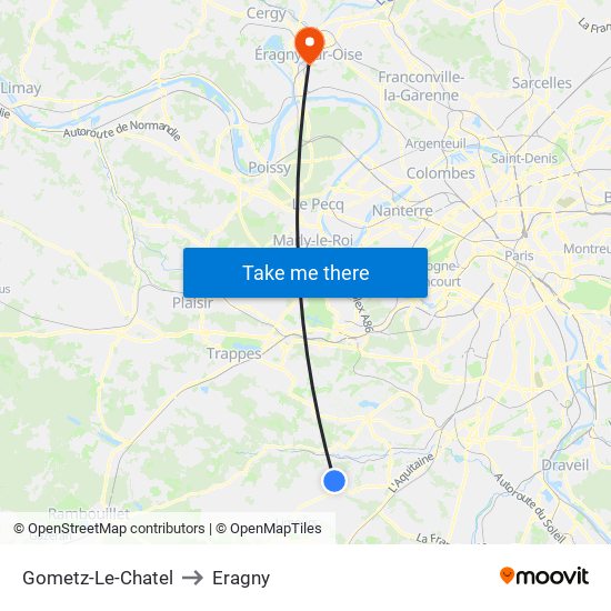 Gometz-Le-Chatel to Eragny map