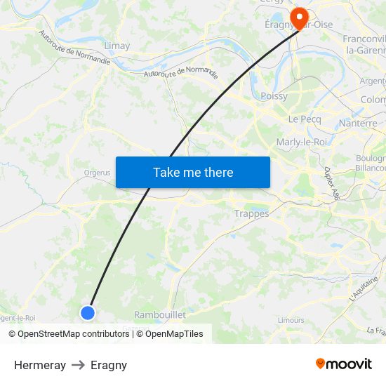 Hermeray to Eragny map