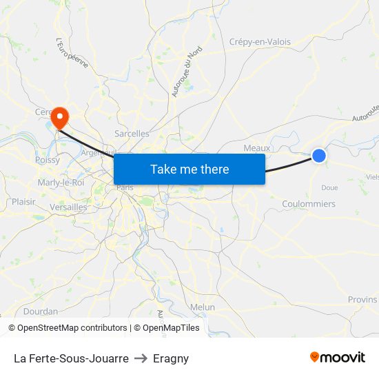 La Ferte-Sous-Jouarre to Eragny map