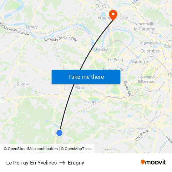 Le Perray-En-Yvelines to Eragny map