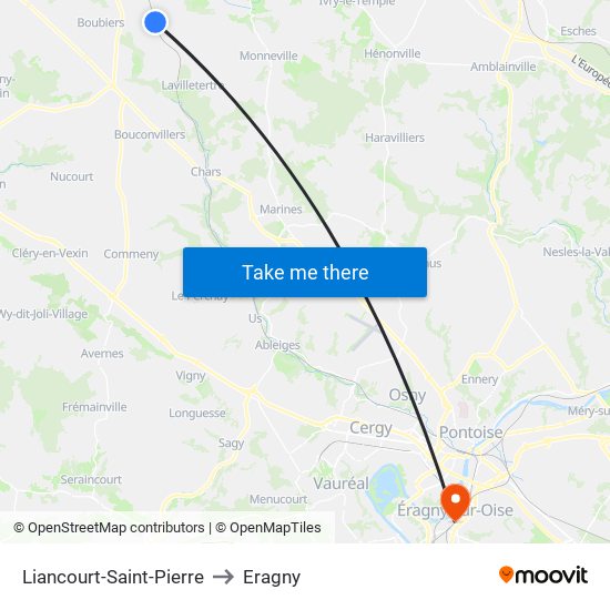 Liancourt-Saint-Pierre to Eragny map