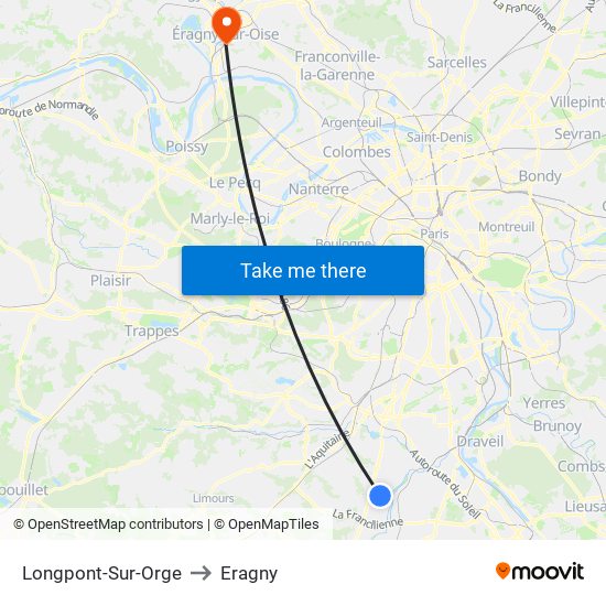Longpont-Sur-Orge to Eragny map