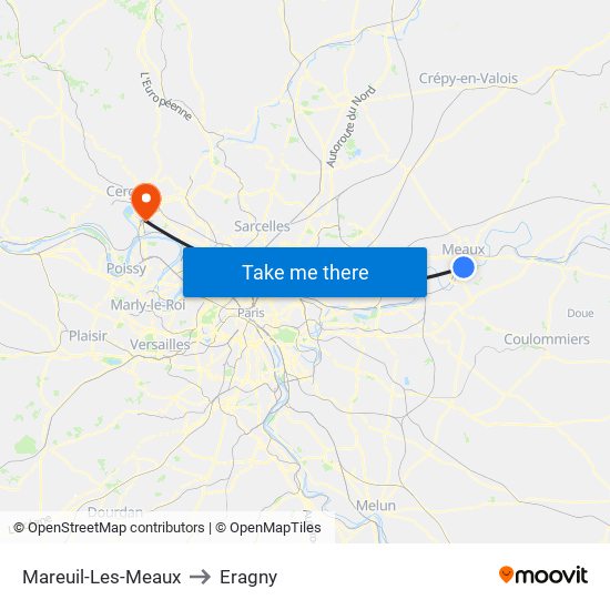 Mareuil-Les-Meaux to Eragny map