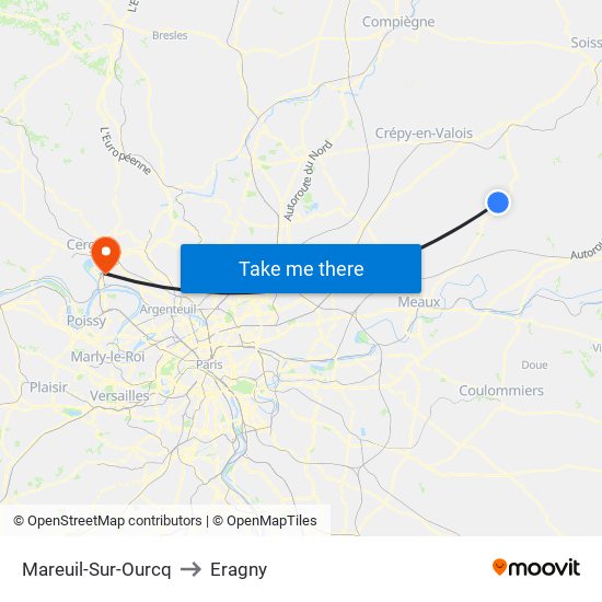 Mareuil-Sur-Ourcq to Eragny map