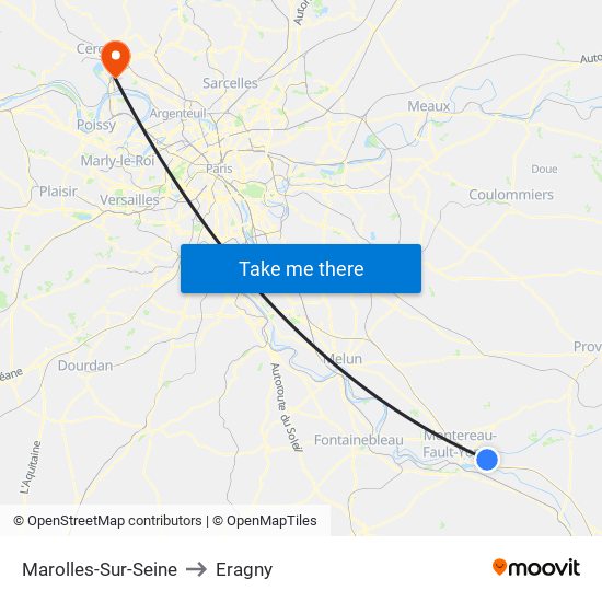 Marolles-Sur-Seine to Eragny map