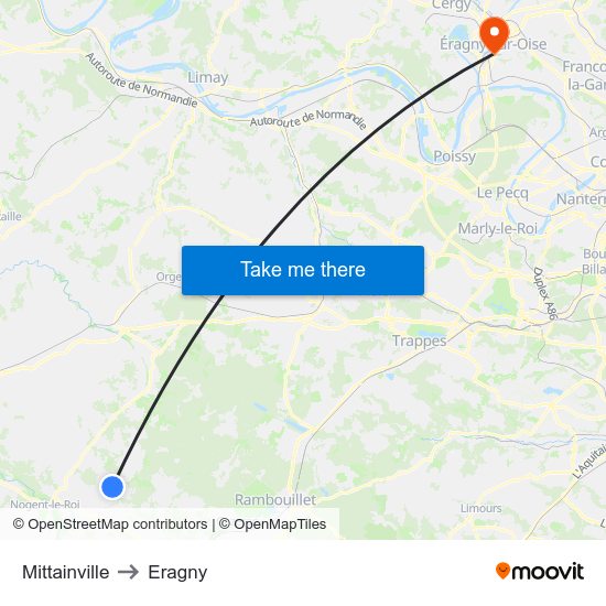 Mittainville to Eragny map