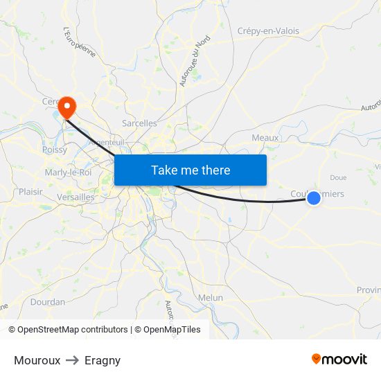 Mouroux to Eragny map