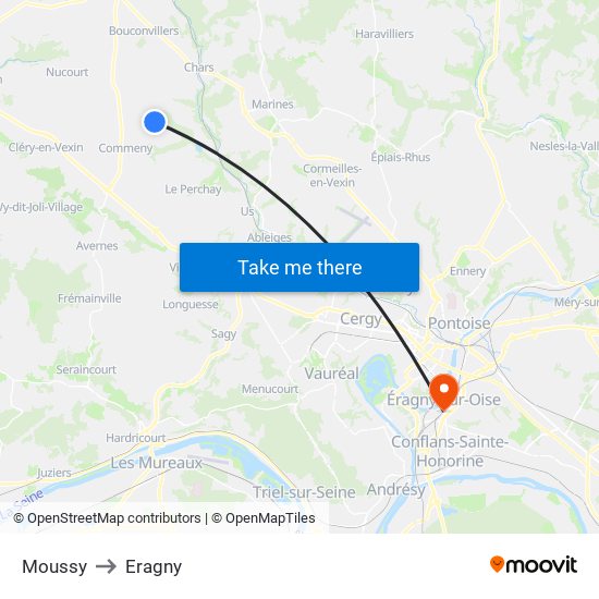 Moussy to Eragny map