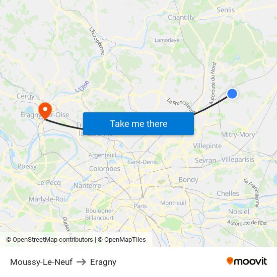 Moussy-Le-Neuf to Eragny map